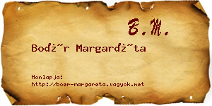 Boér Margaréta névjegykártya